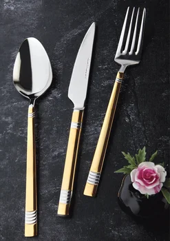 

Lizbon Gold High-End 60 Piece Cutlery Set Tableware 304 stainless steel cutlery set Flatware creative 18/10 stainless steel