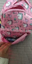 Mochila escolar para niñas, morral infantil de color rosa con estampado morado, bonito bolso escolar para guardería, impermeable, envío directo
