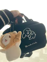 Bandolera de lona con estampado de dibujos animados para mujer, bolso de hombro tipo sobre