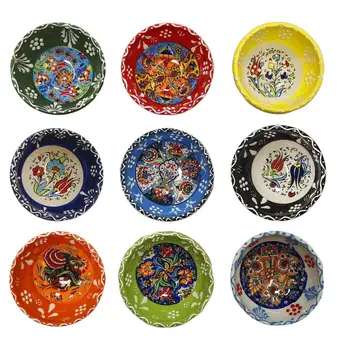 

Handmade Turkish Handicraft Tile Pattern 8 Cm Ceramic Cookie Delight Chocolate Hazelnut Bowl Gift Stylish and Showy