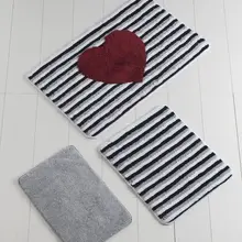 Коврик для ванной | коврик для ванной нескользящие Противоскользящие коврики Heart Line 3л набор 60X100 cm-50X60 Cm-40X60 см