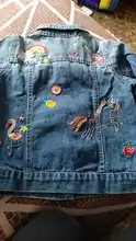 Girls Denim Clothing Coats Spring Embroidery Kids Jackets Bear Children Cartoon Leader