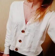 Knit Cardigan Short Sweter Women Jacket High-Waist Solid-Color Winter New Small Autumn