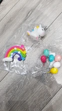 Pastel de unicornio para niños, globo de nube de arcoíris, decoración de tartas, banderas para pastel de cumpleaños, recuerdo para Baby Shower