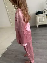 Pijamas de manga larga para niñas, otoño e invierno, conjunto de seda, chándal, 2019