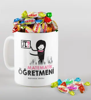 

Personalized Math Teacher Mug and Haribo Candy Gift Seti-1