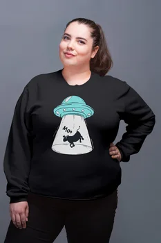 

Angemiel Wear Cow Attracting Ufo Black Women Sweatshirt