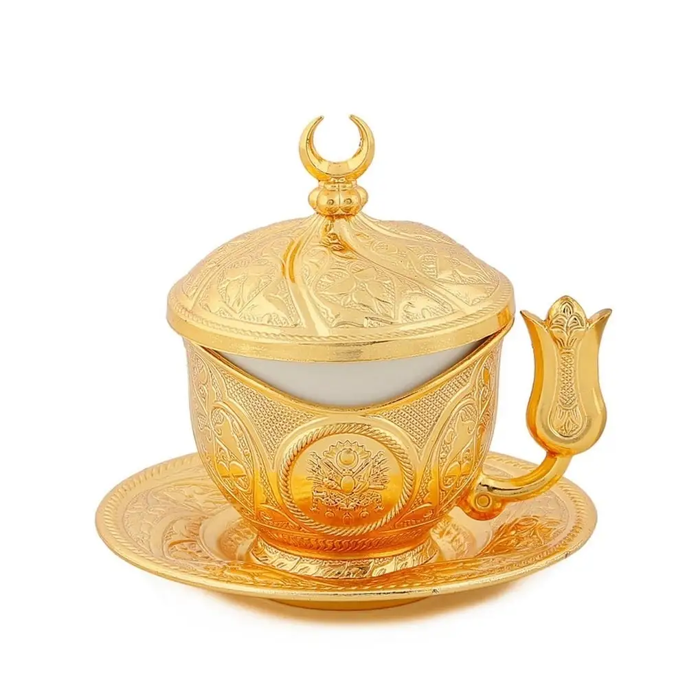 

Gold Colour Turkish Coffee Cup Tulip Holder Design