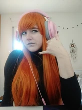 AZQUEEN-Peluca de cabello sintético para mujer, cabellera artificial largo y recto de 30 pulgadas, Color naranja, Color plateado, gris, blanco y rojo