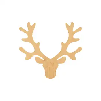 

Reindeer Head Laser Cut Out Wood Shape Craft Supply - Unfinished