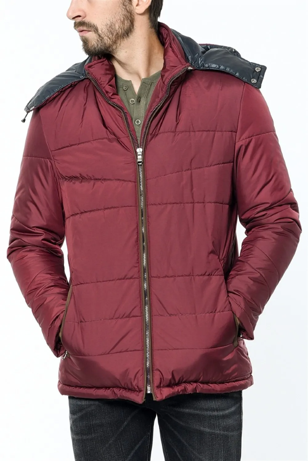 M8623 Пальто DEWBERRY-бордовый