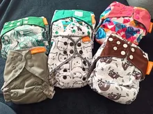 Happy Flute-pañales de algodón orgánico para recién nacidos, pañal de tela pequeña AIO, refuerzo dobles, PUL a prueba de agua, apto para bebés de 3-5KG