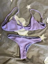 Ribbed Swimsuit Bikini-Set Female Bandeau White Women Sexy Solid New