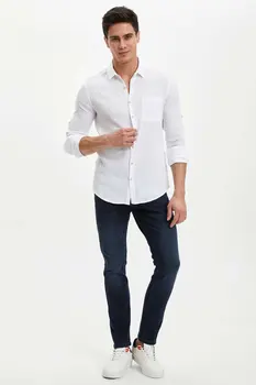 

DeFacto Man's Black Long Pants Men's Casual Denim Jeans Men's Fit Slim Denim Bottoms Men's Mid-waist Trousers-N1667AZ20SM