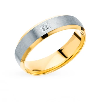 

Gold wedding ring with diamonds sunlight sample 585