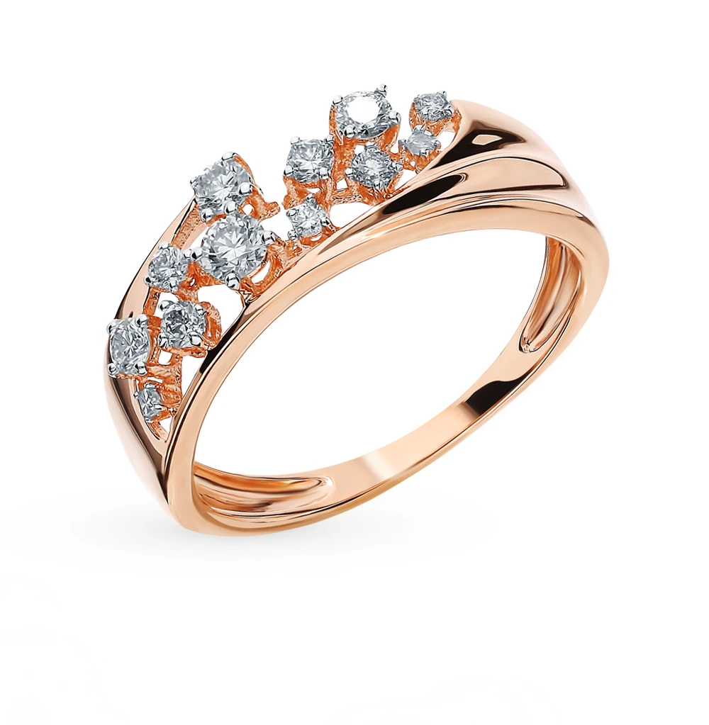 Золотое кольцо с бриллиантами SUNLIGHT проба 585