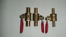 Ball Valve Pipe-Fittings Hose Fuel-Line Red-Handle Water-Oil Brass Shutoff Barb 6mm-12mm