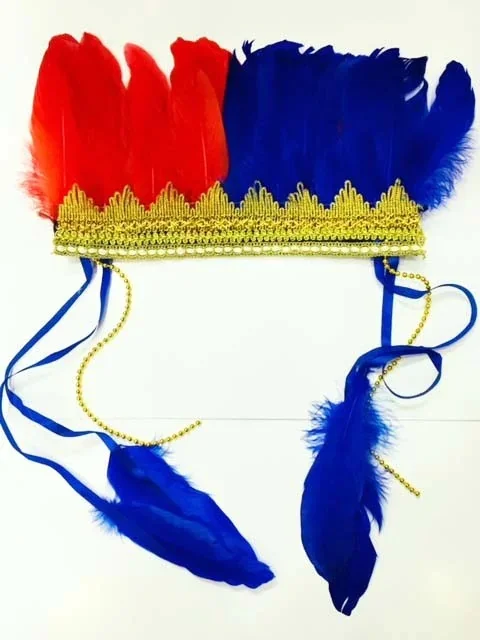 

Colorful Indian Head Furry Burgundy Blue 436142081