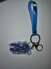 Llavero líquido de oso brillante con arena movediza, llavero acrílico con llavero, mochila con colgantes para parejas, mujeres, hombres, novios, regalo