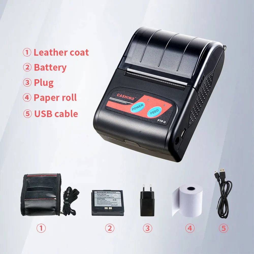 Impressora de Recibos Box Mini Portátil Bluetooth Polegadas 58 mm com 2000mah Usb Mais Bluetooth - Imagem 5