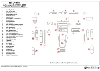 

Interior lining for Volkswagen Golf 1999-2004. Set L1915.