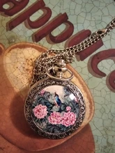 Pocket-Watch Pendant Necklace Gifts Patterns Silver Top Quartz with Exquisite Flowers