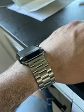 Correa de acero inoxidable para apple watch, pulsera de 44mm, serie Iwatch 5 4 3 2 1, accesorios de 38MM, 40MM, 42MM