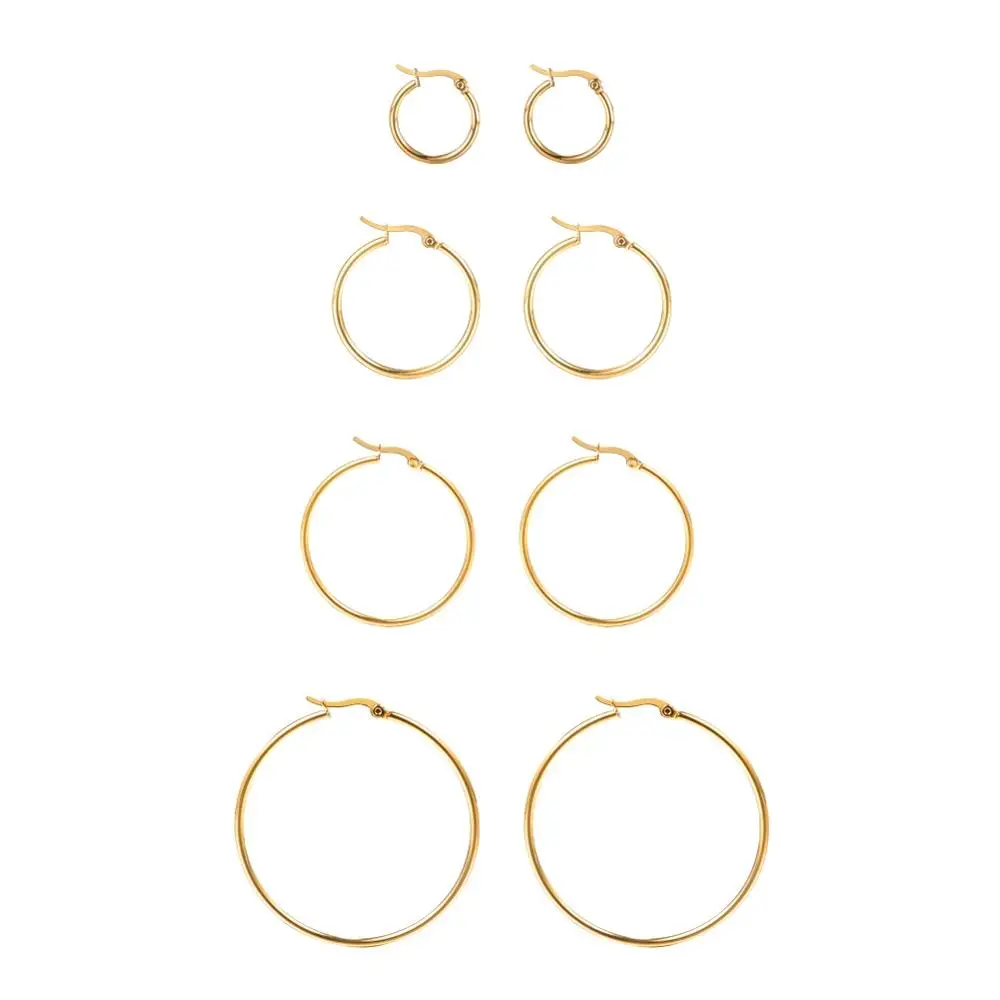 4 pairs korean Earrings for women girl Circle Earring Fashion Earrings Party Jewelry Gift for women girl
