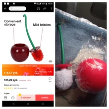 Cepillo para inodoro creativo con forma de hermosa cereza, juego de escobilla y soporte para inodoro, accesorios para baño