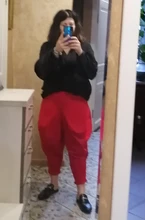 Loose Fit-Pants Harem Trousers High-Waist Women Fashion EAM Spliced Big-Pockets Tide