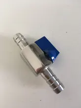 Espiga para manguera de 7mm, 8mm, 10mm, 12mm, Mini bola sanitaria, válvula casera, cerveza, SUS 304, acero inoxidable, con pañuelo azul