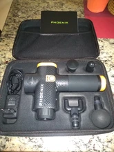 Phoenix-pistola de masaje de percusión a2, masajeador corporal eléctrico negro, terapia con 4 cabezales, MG55008