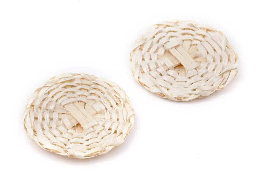 Подвески для сережек из ротанга ручной работы-круглые серьги и подвески-плетеные