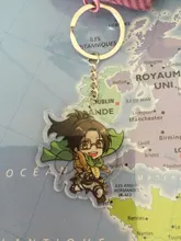 LLavero de ataque a Titan, colgante de llavero acrílico de doble cara, accesorios de Anime, llavero de dibujos animados, 2019