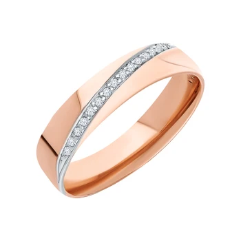 

Gold wedding ring with diamonds sunlight sample 585
