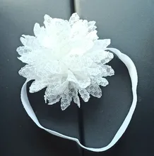 Diadema elástica de encaje con flor grande para bebé, tocado de moda para niños, accesorios de fotografía para recién nacidos de 0 a 2 años