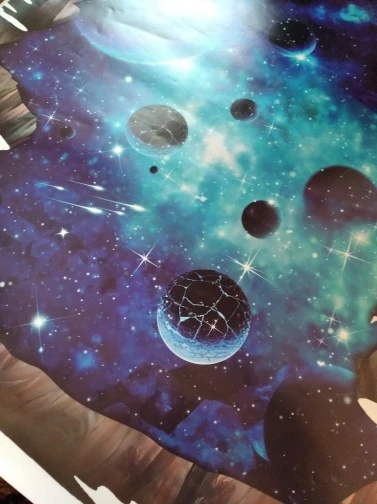 Mural 3D autoadhesivo para suelo Vistas a la galaxia - Decomural3D