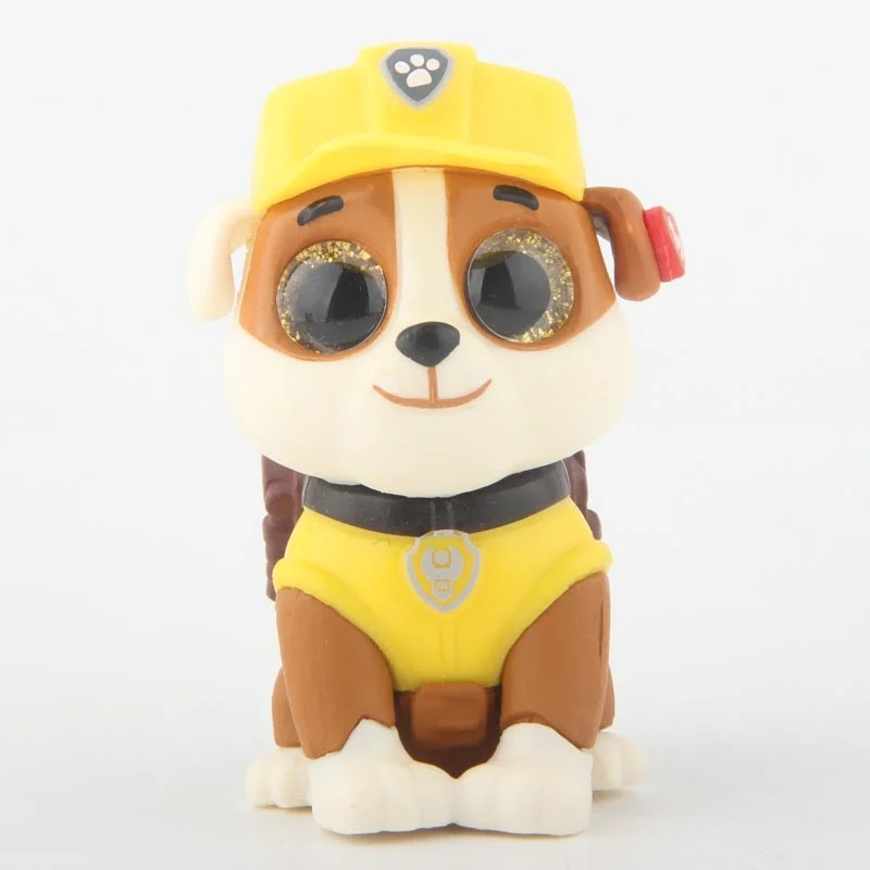 Мини Boos Paw Patrol фигурки Rocky Marshall Skye Zuma Rubble Chase PCV кукла - Цвет: Rubble