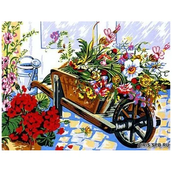 

Mrc1333-113 Kanva with a picture of Margot 'cart color' 50*65 cm