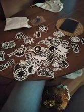 Pegatinas de banda de Rock en blanco y negro, para Skateboard Punk, Motor de coche, portátil, guitarra, juguete clásico de niños, pegatinas de grafiti, 10/30/50 Uds.