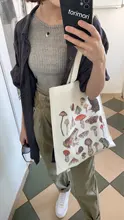 Bolso de lona con estampado de rana para mujer, bolsa de gran capacidad estilo Harajuku, Estilo Vintage Hip Hop, bolso de hombro para chicas Kawaii