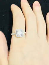 CC Anillos para las mujeres de la Boda nupcial Anelli joyería de moda anillo de compromiso de oro blanco Anillos de Color CC595