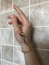 IPARAM-cadena gruesa con cierre de palanca para mujer, collares de oro con círculo entrelazado mixto, Gargantilla minimalista, joyería