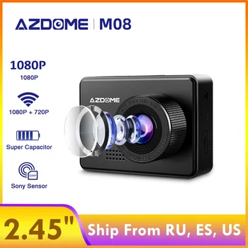 

AZDOME M08 Dash Cam 2.45" IPS Screen 1080P Super Capacitor Car Camera with WiFi WDR Sony Sensor Car DVRs Recorder Night Vision