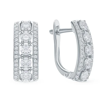 

Silver earrings with cubic zirconia sunlight sample 925