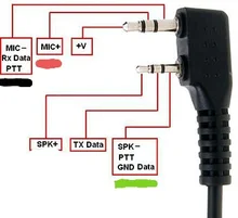 Baofeng-Cable para altavoz Walkie Talkie UV5R Para Kenwood TK-240, micrófono manual Linton, 2 pines, 4 cables, línea de micrófono