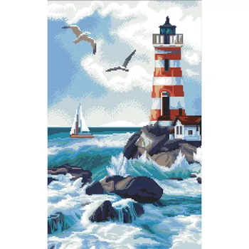 

2458 set for embroidery 'Lighthouse '50x33 cm