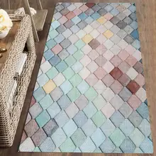 Else коричневый синий желтый плитка геометрический Nordec 3d принт нескользящие микрофибры Моющиеся бегунок Коврики для прихожей