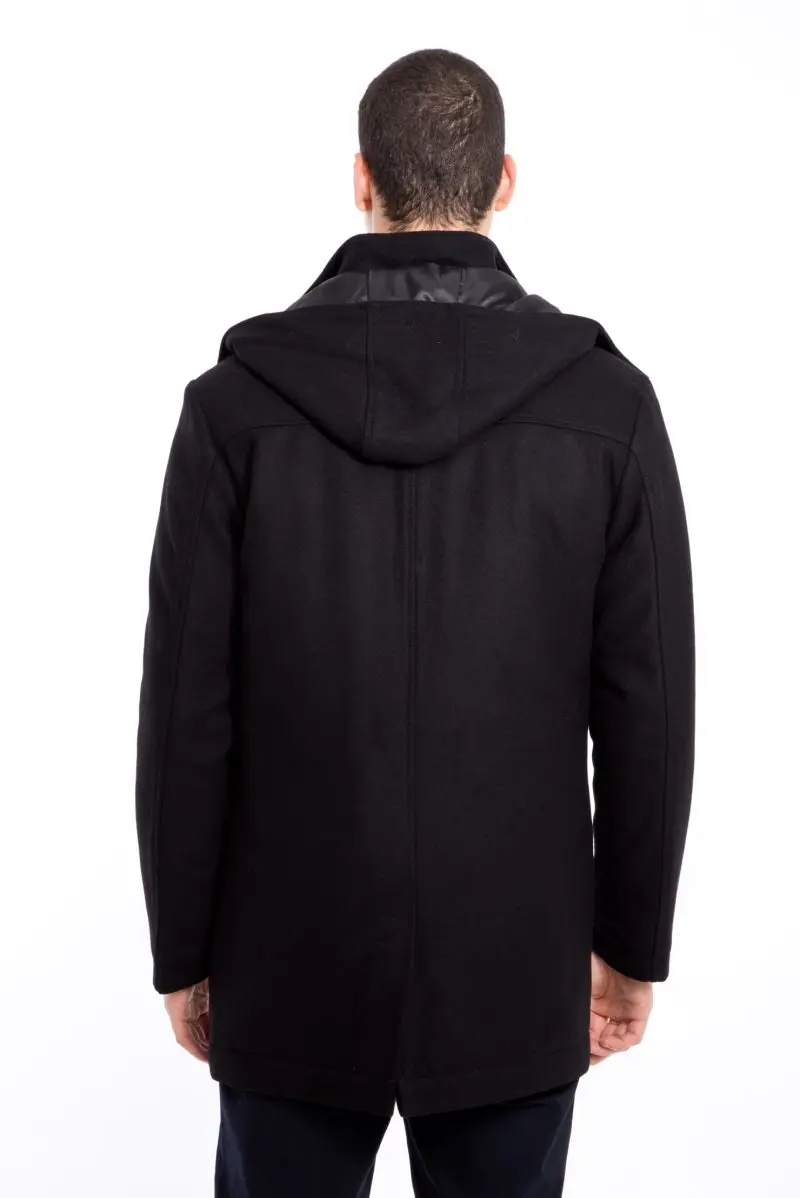 Kigili Menswear Autumn-Winter Warm Casual Overcoat High Quality Capuched Wool Coats Essentials Men's Wool Blend Jacket