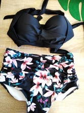 Bikini Bodysuit Biquini Swimwear Women Sexy HALTER High-Waist Plus-Size Summer XXL